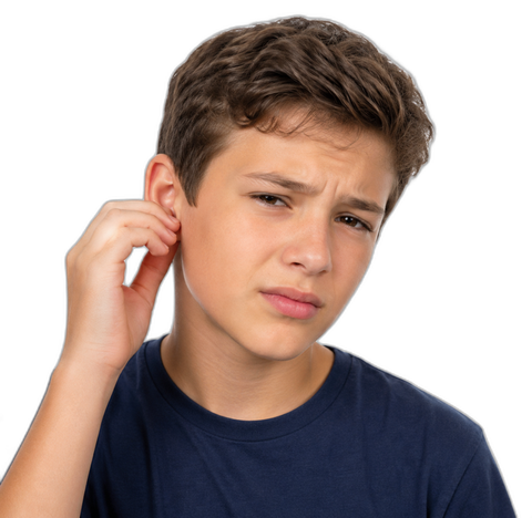 Person with ear pain