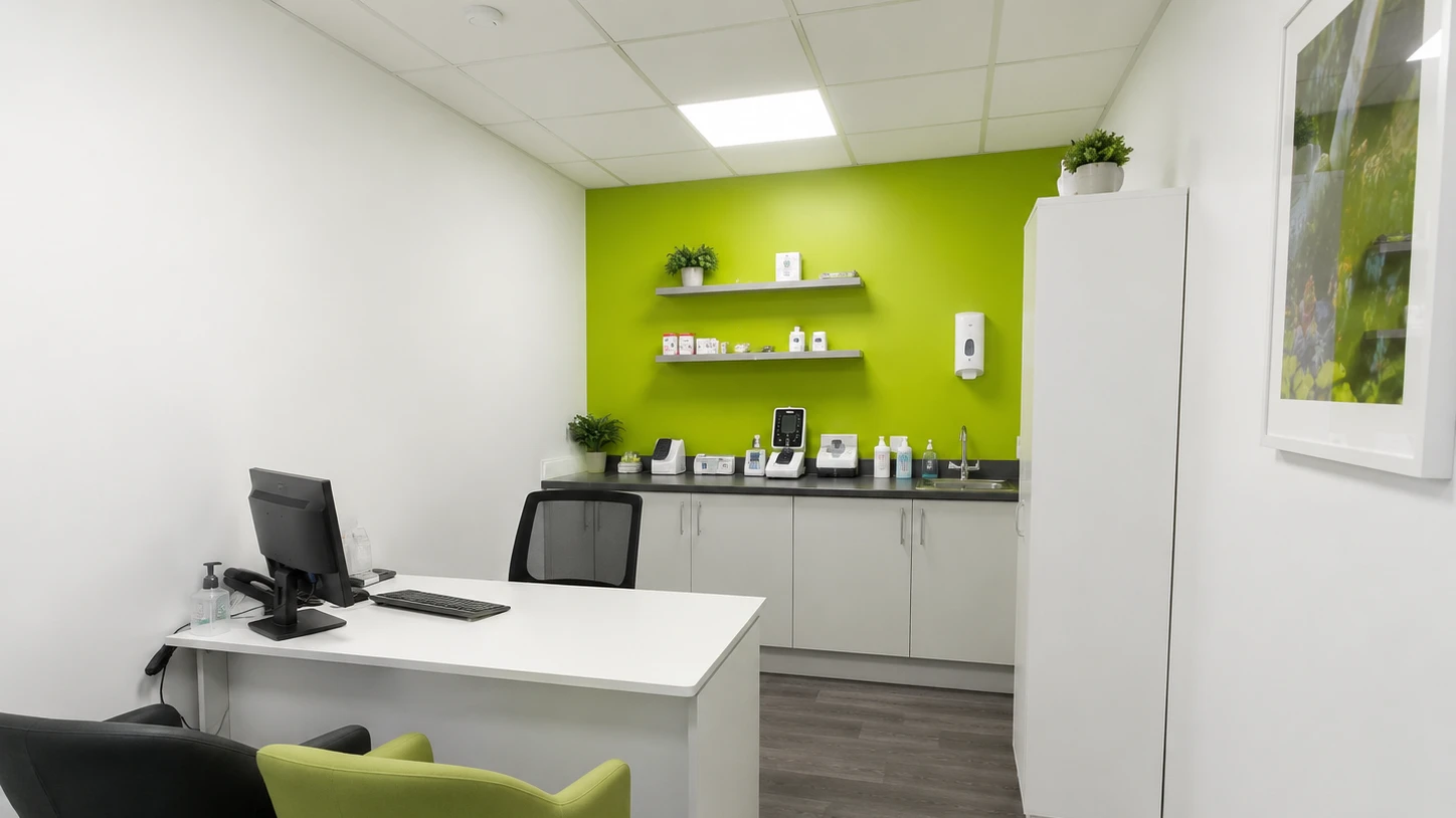 Hyde Park Pharmacy private consultation room — clean, modern and fully equipped